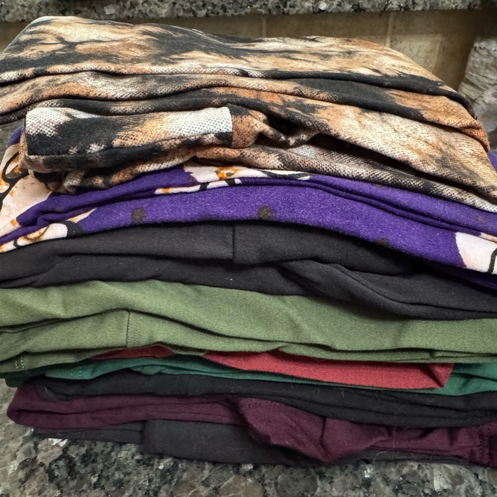 Bundle of 10 pairs of LuLaroe Leggings, Size TC, Solids and Prints